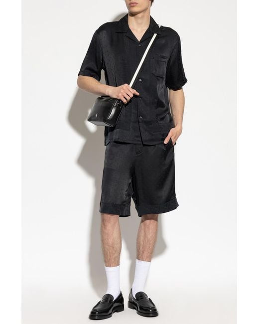 Emporio Armani Black Paisley Pattern Shorts for men