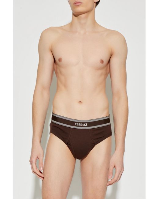 Versace Brown Cotton Briefs for men