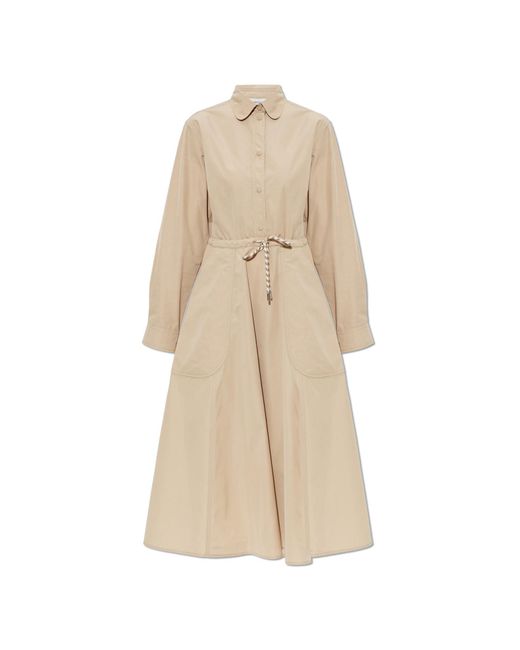 Moncler Natural Dress With A Drawstring Waist