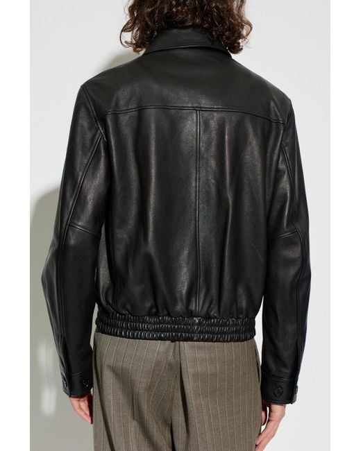 Versace Black Leather Jacket for men