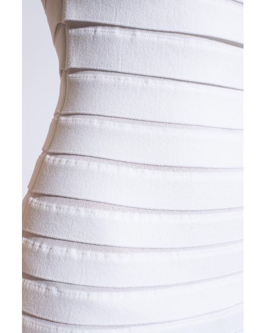 Alaïa White Pleated Midi Dress