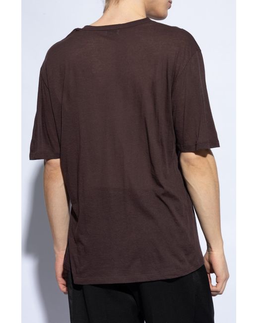 Saint Laurent Brown Cotton T-shirt, for men