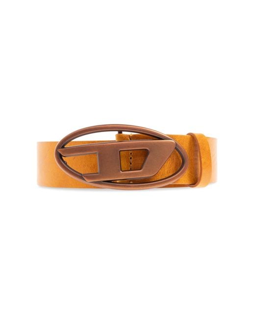 DIESEL Black ‘Oval D Logo’ Belt