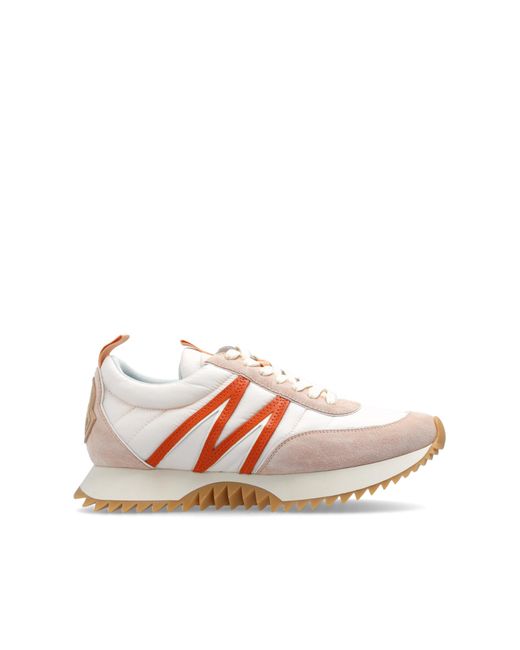 Moncler Pink Quilted Nylon Suede Lace-up Sneakers