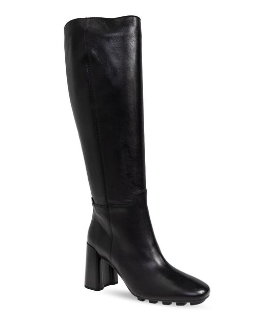 Hogan Black Leather Heeled Boots