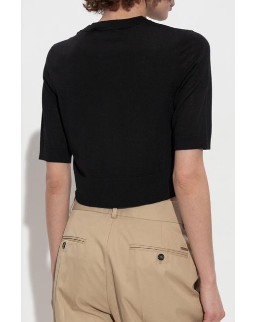 DSquared² Black Wool Top With Logo