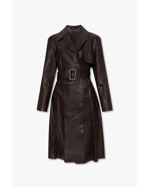 Theory leather hotsell trench coat