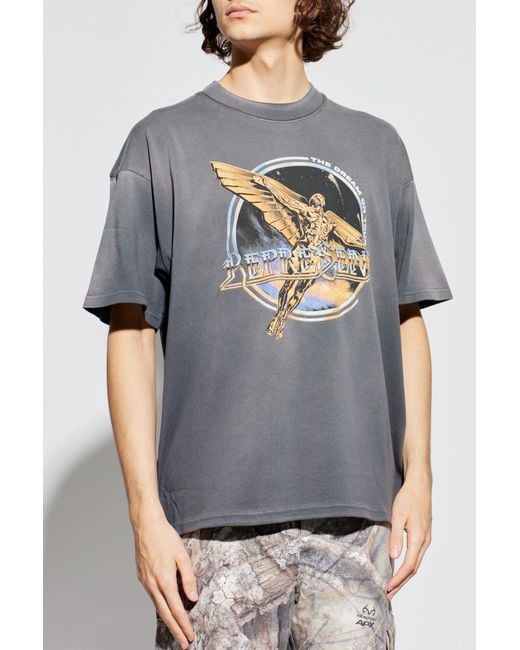 Represent Gray T-Shirt With A Pattern for men
