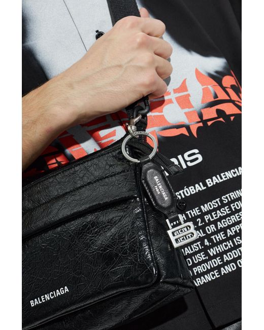 Balenciaga Black Keychain With Logo for men