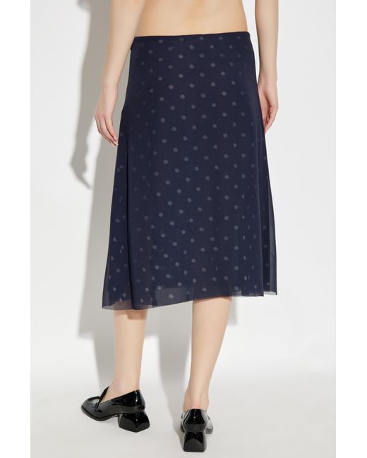 Acne Blue Polka Dot Pattern Skirt