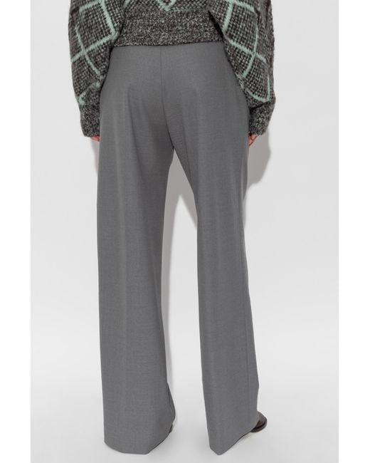 Dries Van Noten Gray Wool Trousers