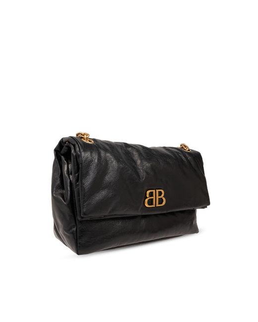 Balenciaga Black ‘Monaco M’ Shoulder Bag