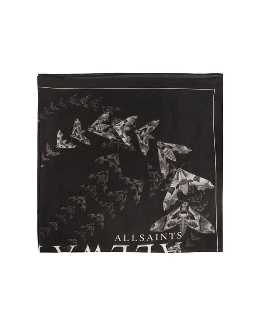 AllSaints Black Silk Scarf