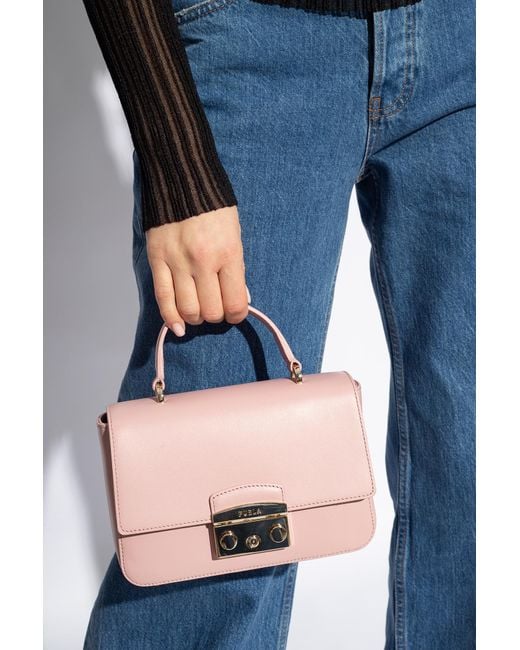 Furla Pink 'metropolis Mini' Shoulder Bag,