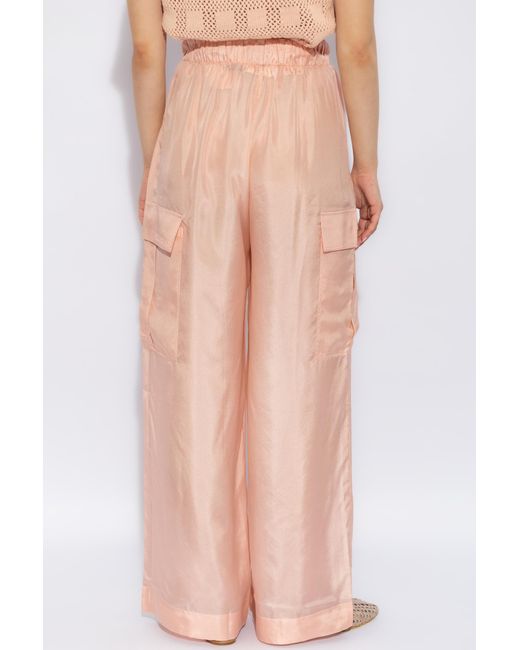 Zimmermann Pink Silk Trousers,