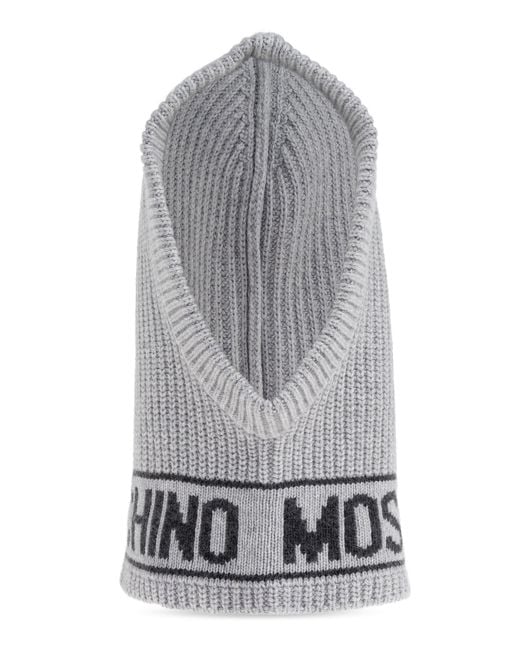 Moschino Gray Hoodie With Logo