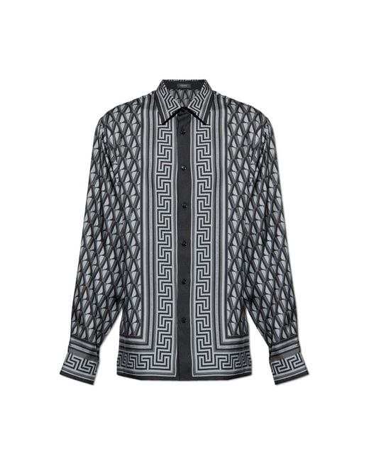 Versace Black Silk Shirt for men