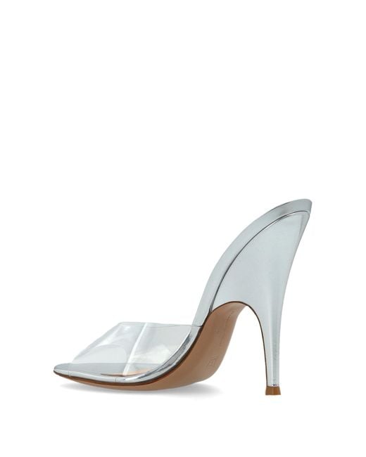 Gianvito Rossi White Heeled Mules 'Sofia'