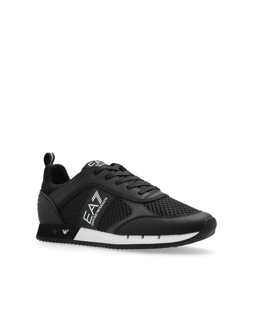 EA7 Black Sports Shoes With Logo for men