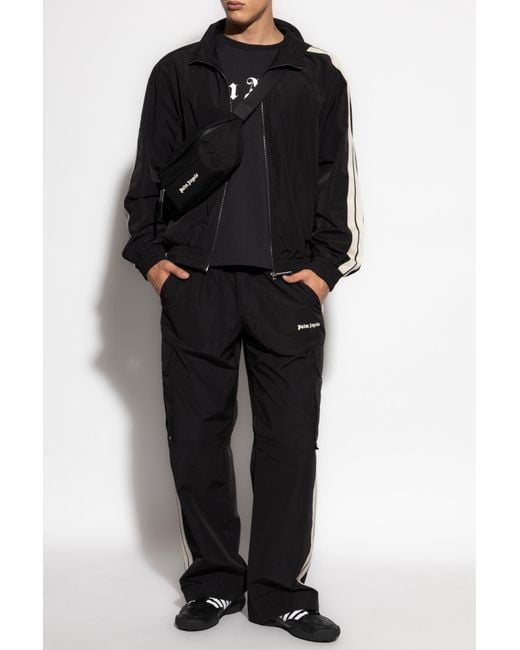 Palm Angels Black Jacket With Logo for men