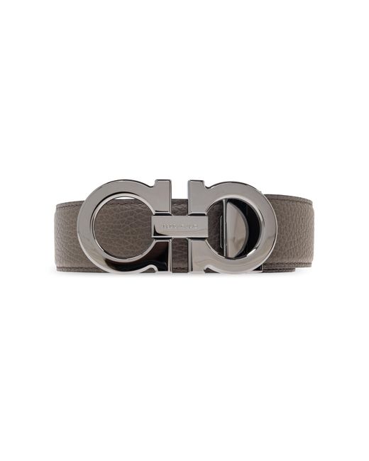 Ferragamo Gray Double-Sided Belt for men