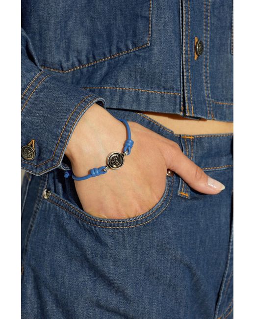 Versace Blue Leather Bracelet