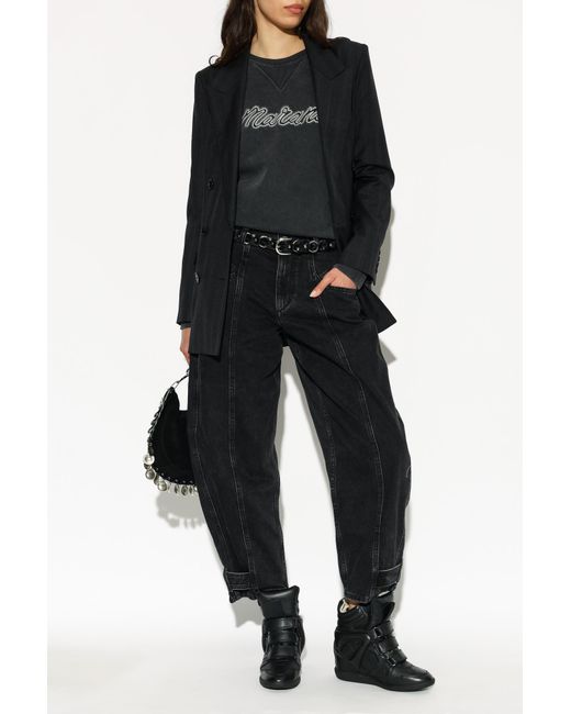 Isabel Marant Black Double-Breasted Blazer "Jevima"
