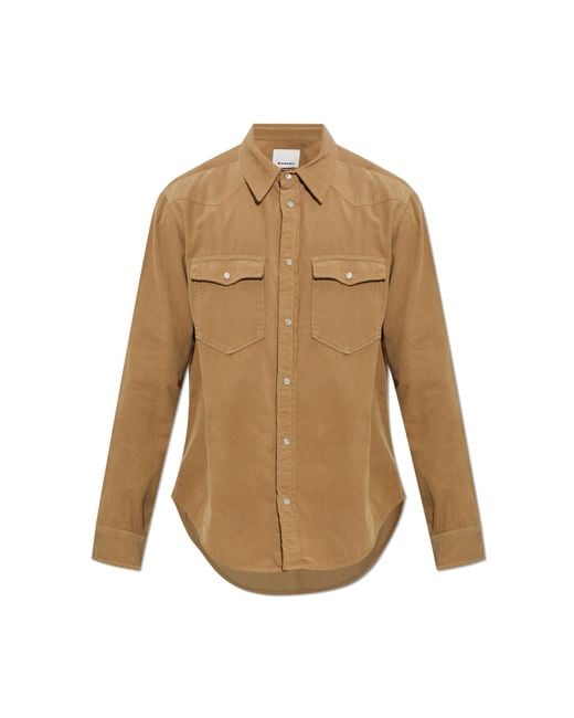 Isabel Marant Natural Corduroy Shirt "Vasco" for men