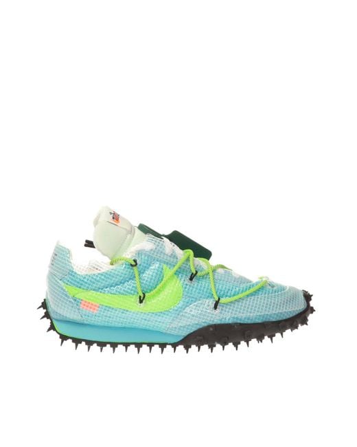 NIKE off white waffle racer yellow X OFF-WHITE Leather Vapor Street Sneakers in Light Blue (Blue