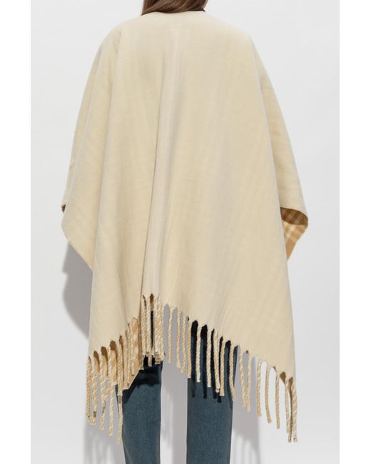 Burberry Natural Wool Poncho 'Tbar'