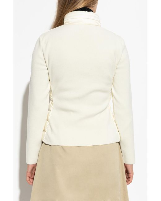 Moncler White Cardigan With Down Insert