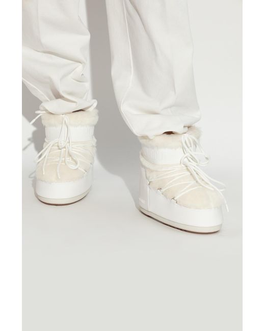 Moon Boot White Snow Boots Icon Low Faux Fur
