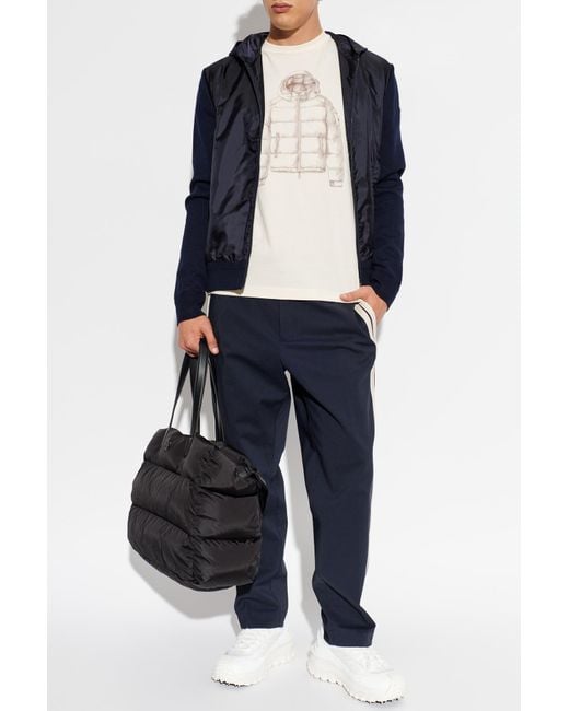 Moncler Blue Cardigan Made Of Mixed Materials for men