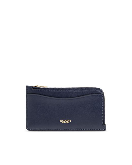 COACH Blue Leather Card Holder