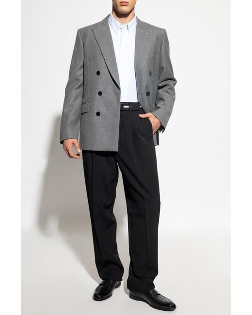 Givenchy Gray Double-Breasted Blazer for men