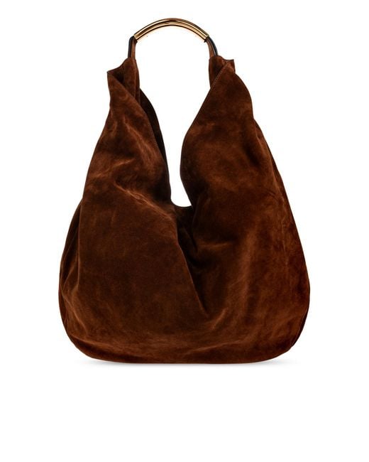 Moschino Brown Suede Bag 'Handle Me'