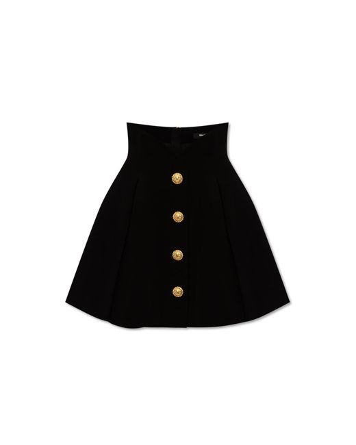 Balmain Black Short Skirt By