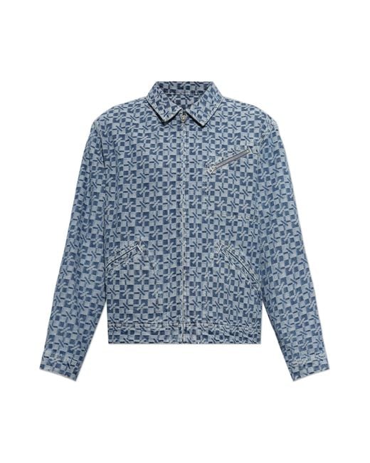 KENZO Blue Denim Jacket With Monogram for men