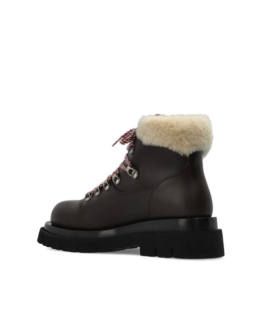 Bottega Veneta Black Leather Ankle Boots 'Lug'