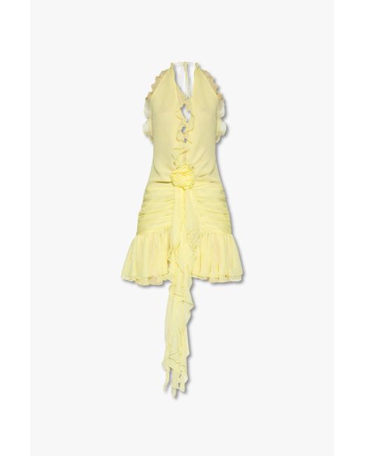 Blumarine Yellow Silk Dress
