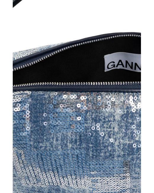 Ganni Blue Shoulder Bag,