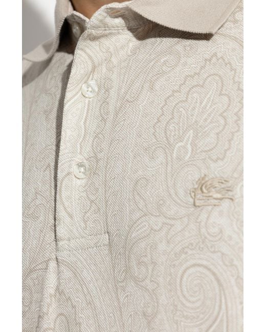 Etro White Polo With Logo Patch for men