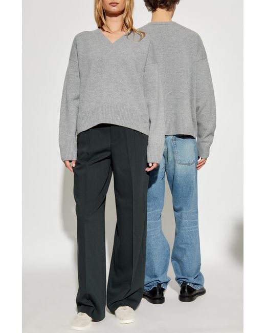 AMI Gray Sweater With Logo