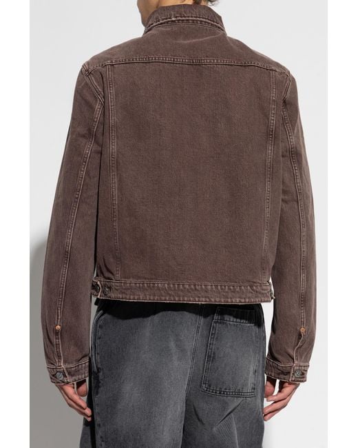 Our Legacy Brown Denim Jacket With Pockets for men