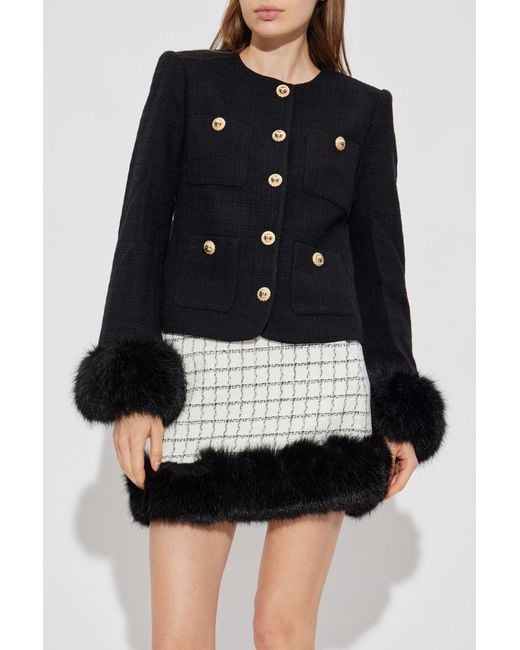 Self-Portrait Black Tweed Jacket