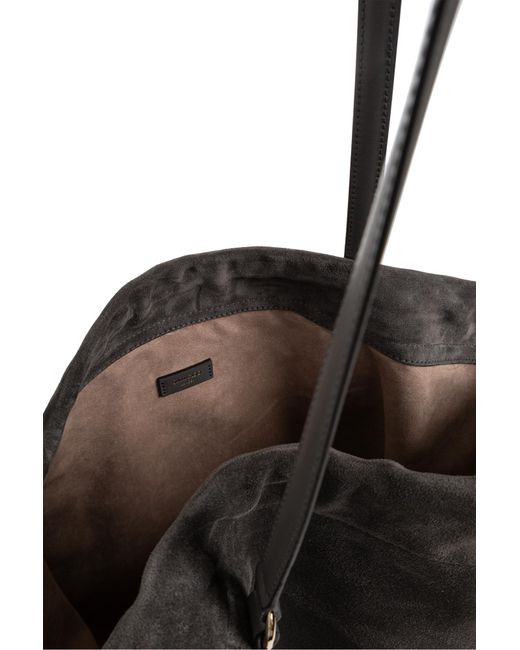 Jimmy Choo Gray 'Drawstring Large' Bag