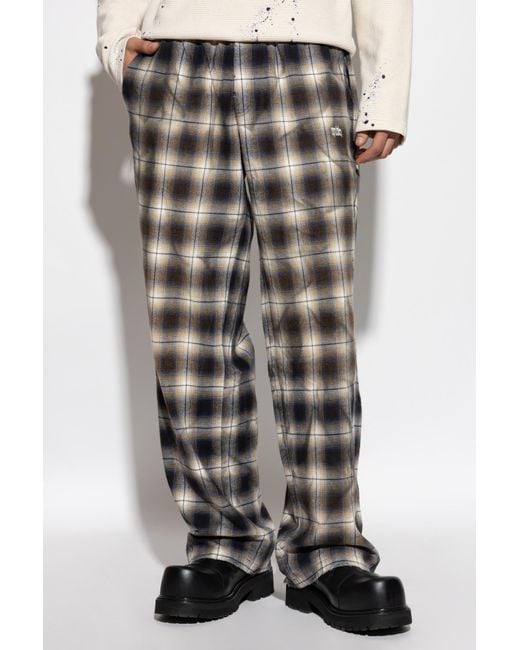 M I S B H V Black Plaid Trousers for men