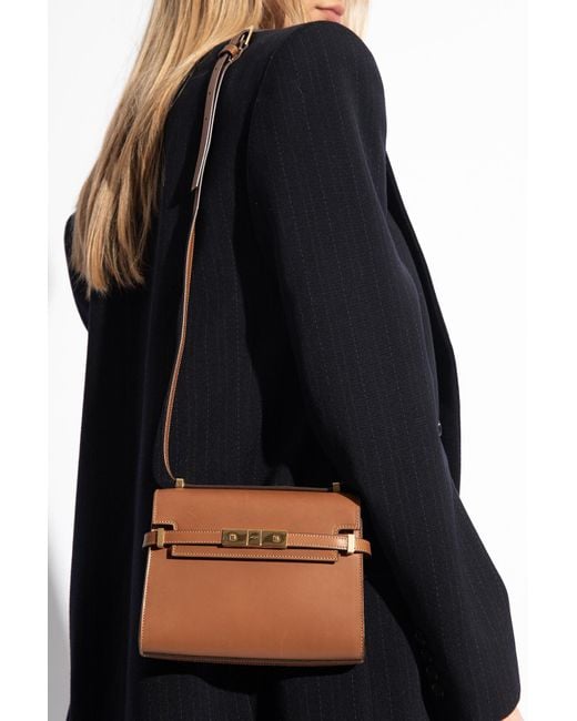 Saint Laurent 'Manhattan Mini' Shoulder Bag in Brown | Lyst