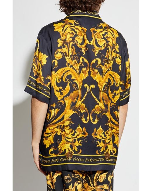Versace Jeans Couture Yellow Shirt With Logo for men