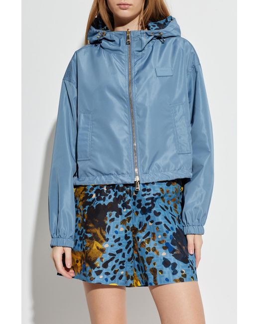 Fendi Blue Reversible Hooded Jacket